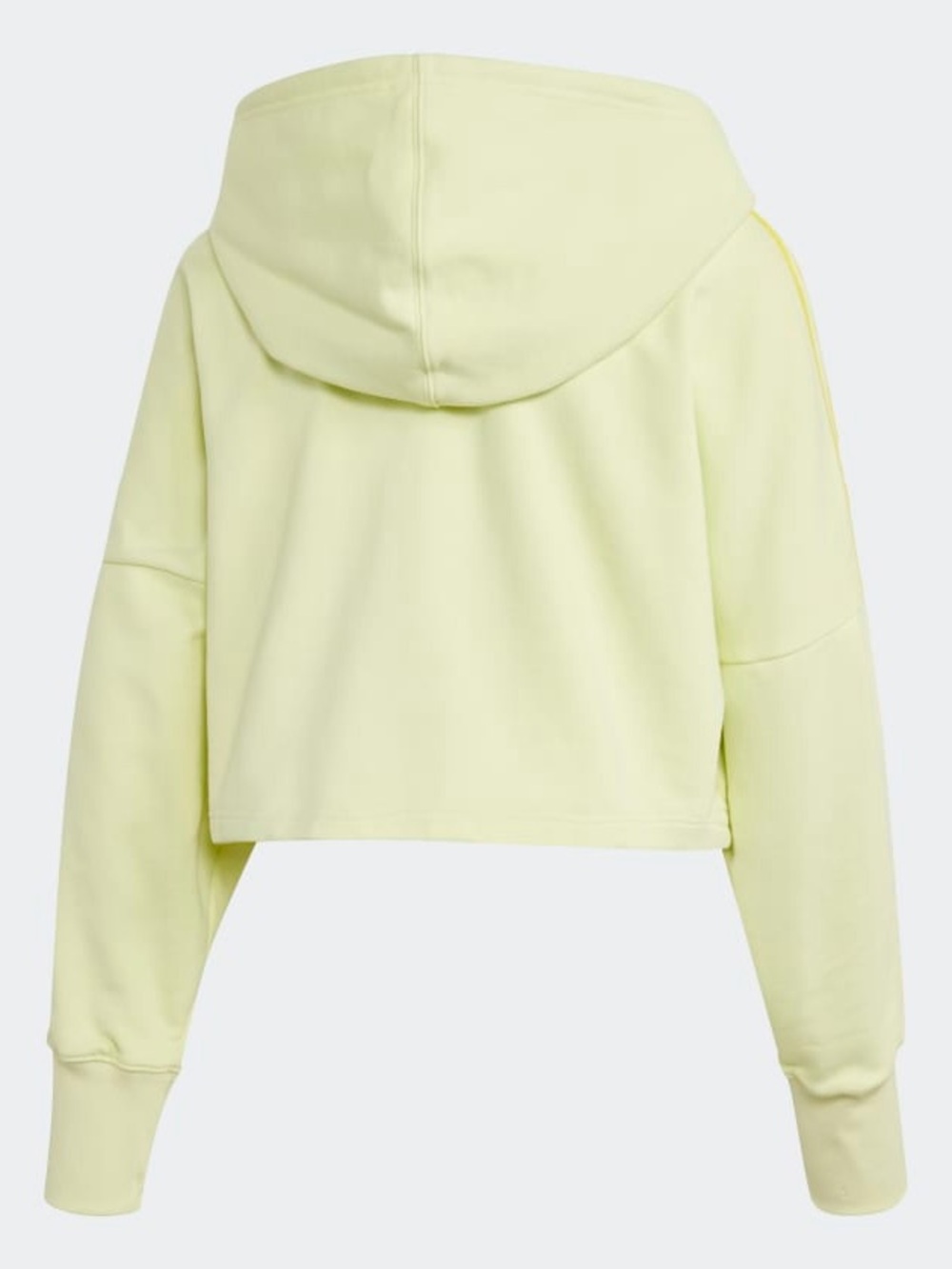 adidas Pale Yellow Cropped Hoodie with Yellow Stripes - Picture 3 of 4